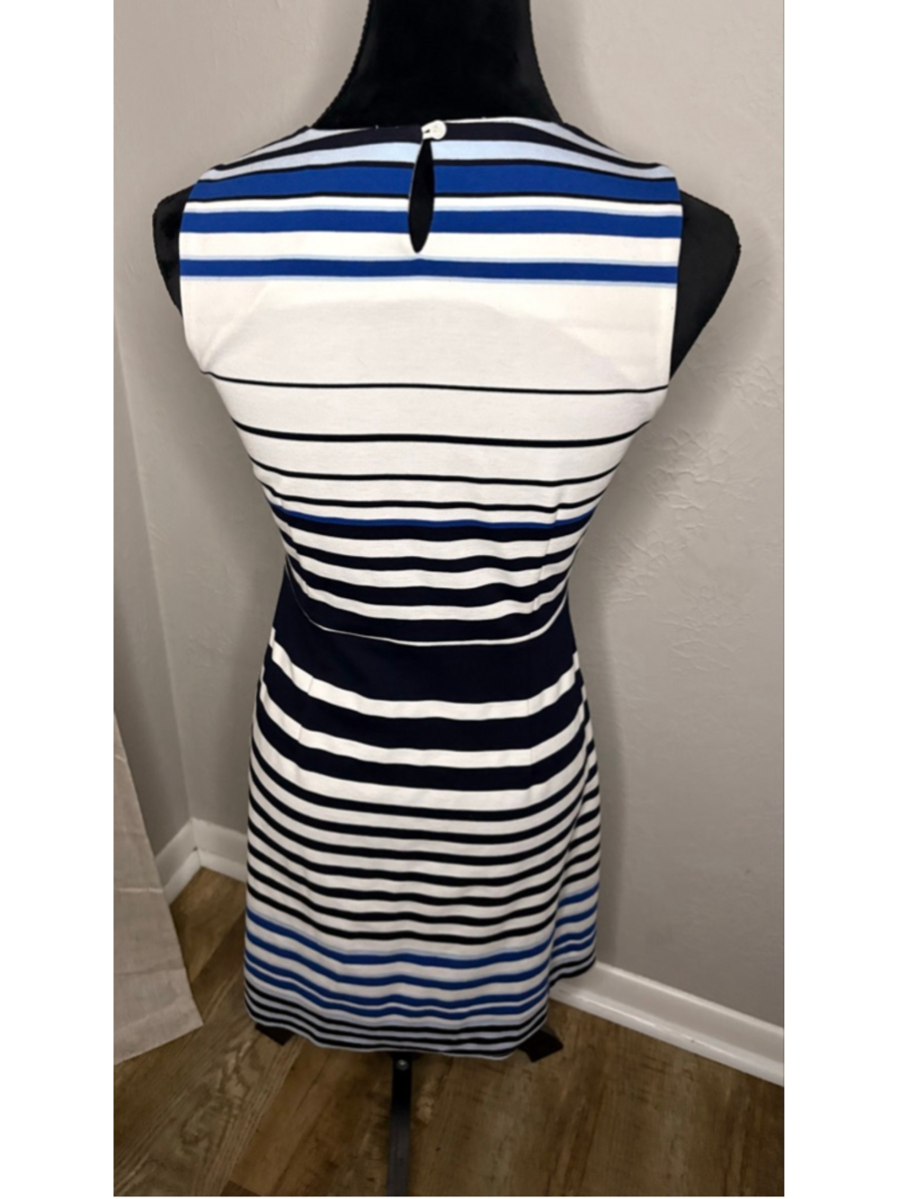 Esley Striped Blue White Sleeveless Dress Size 6 - Picture 3 of 4